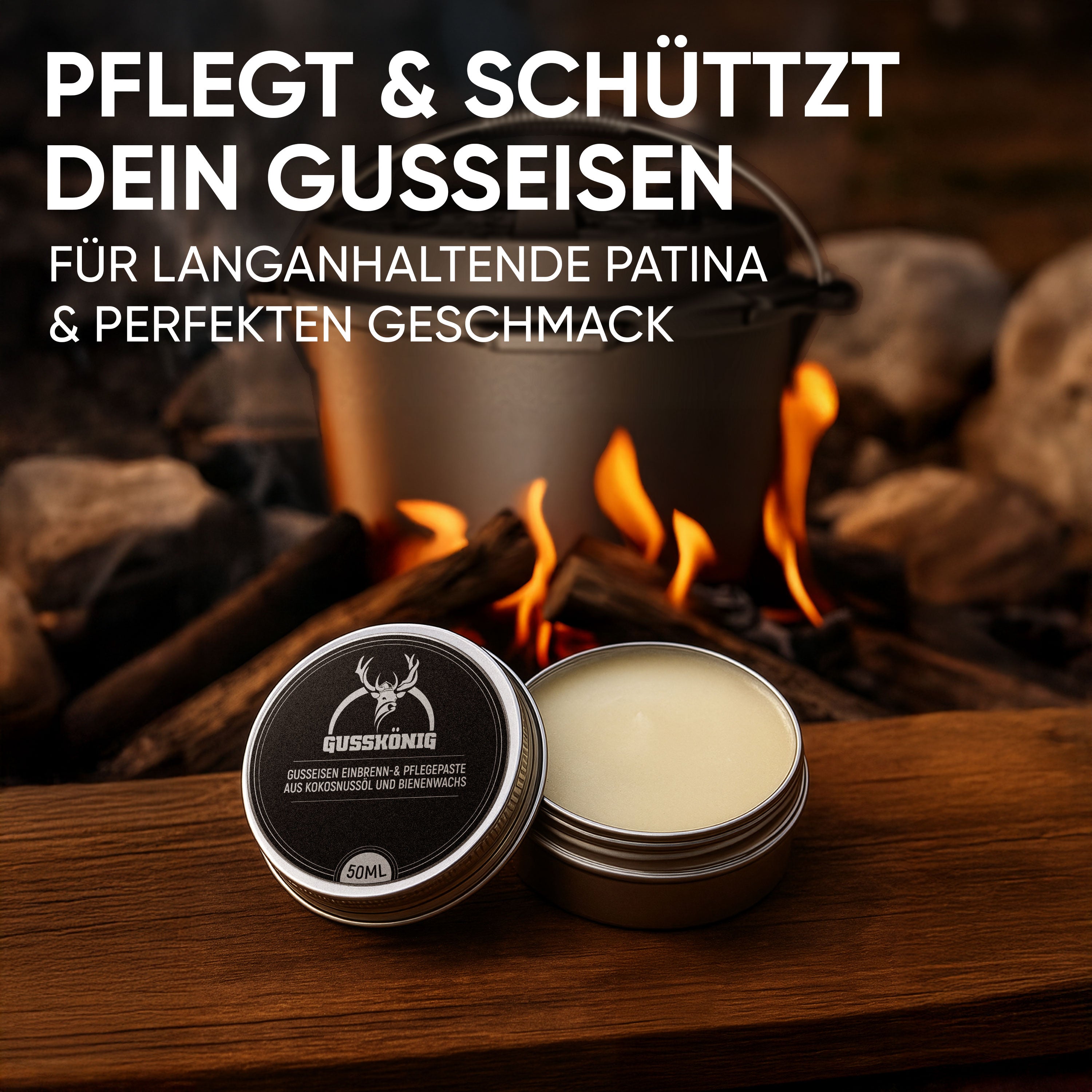 Dutch Oven Pflege | Gusseisen Einbrennpaste | GussKönig®