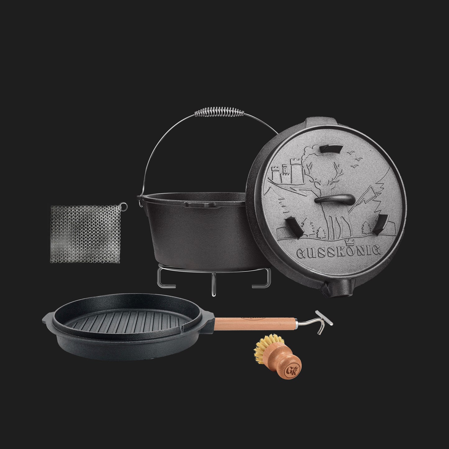 Premium Dutch Oven Eingebrannt – Schmortopf