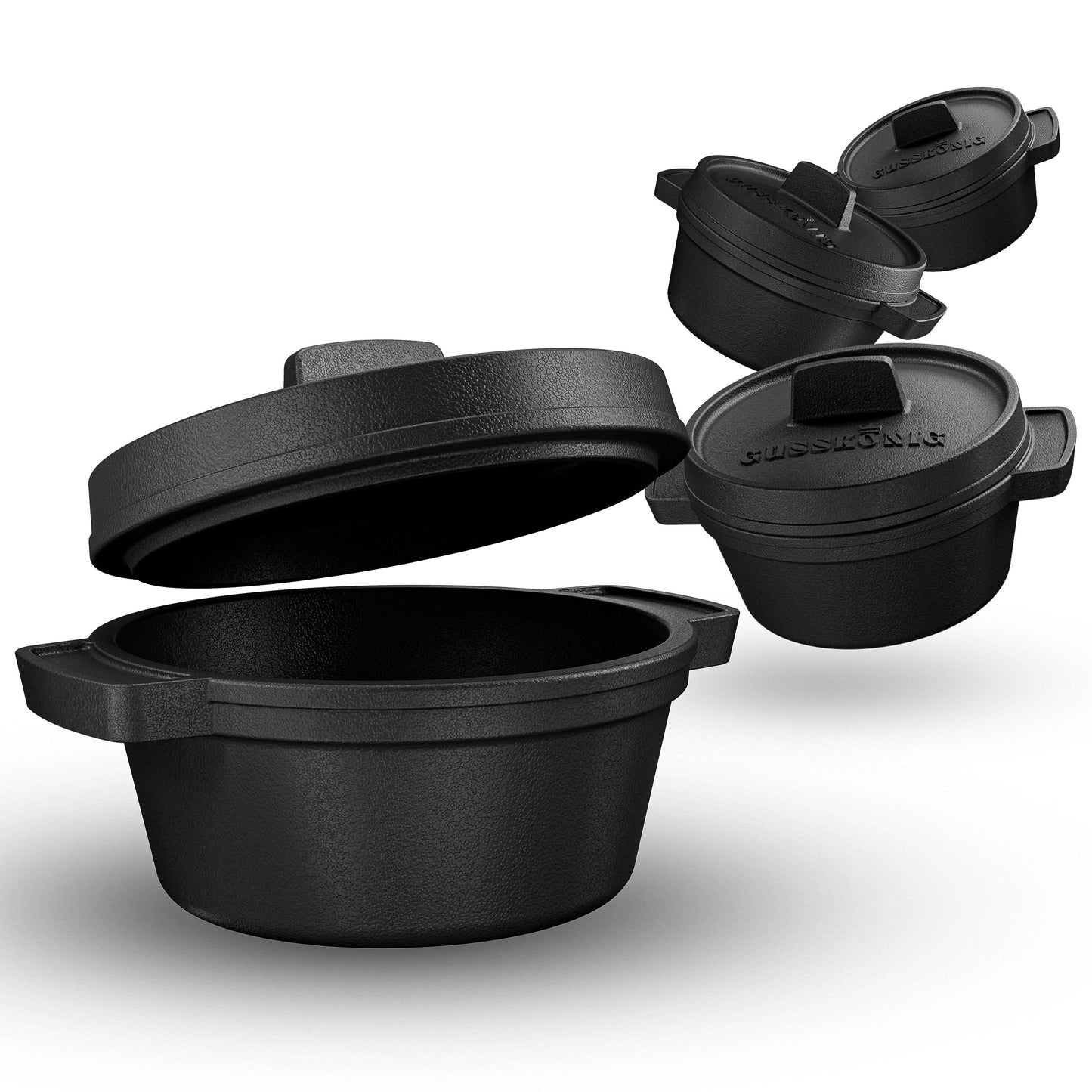 Dutch Oven Set Mini- 6x 300ml & 4x 300ml Gusseisen Mini Topf mit Deckel