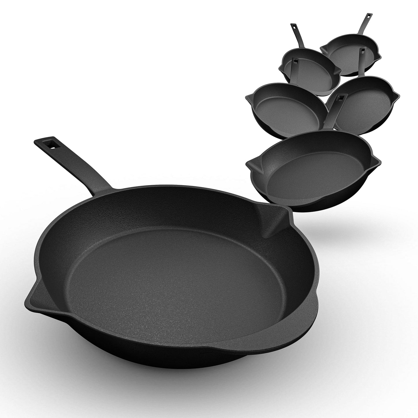 Gusseisen-Grillpfännchen für Grill (6er Set) – 6x Mini-Pfanne