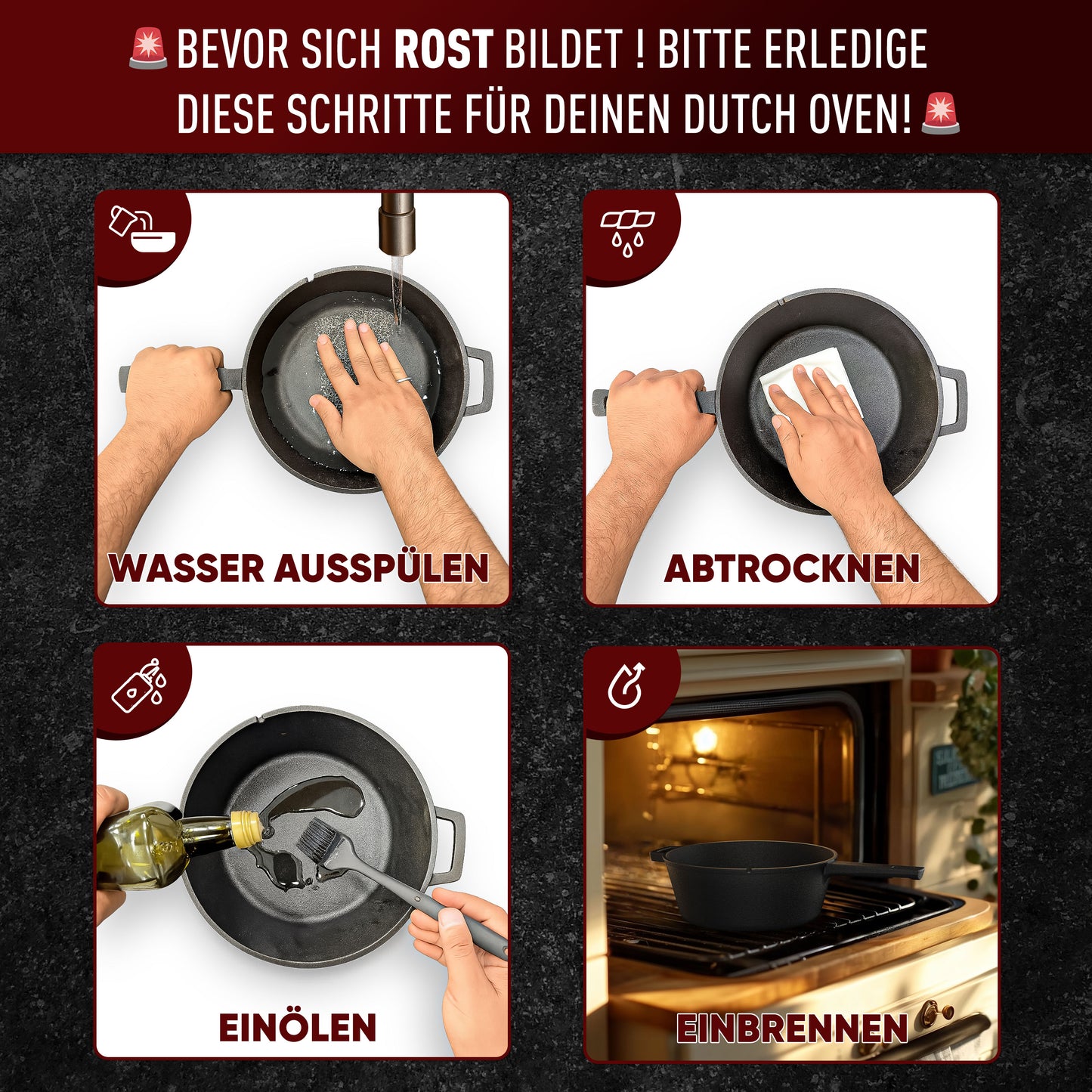 Doppelpfanne mit praktischen Ledergriff 4.5 L
