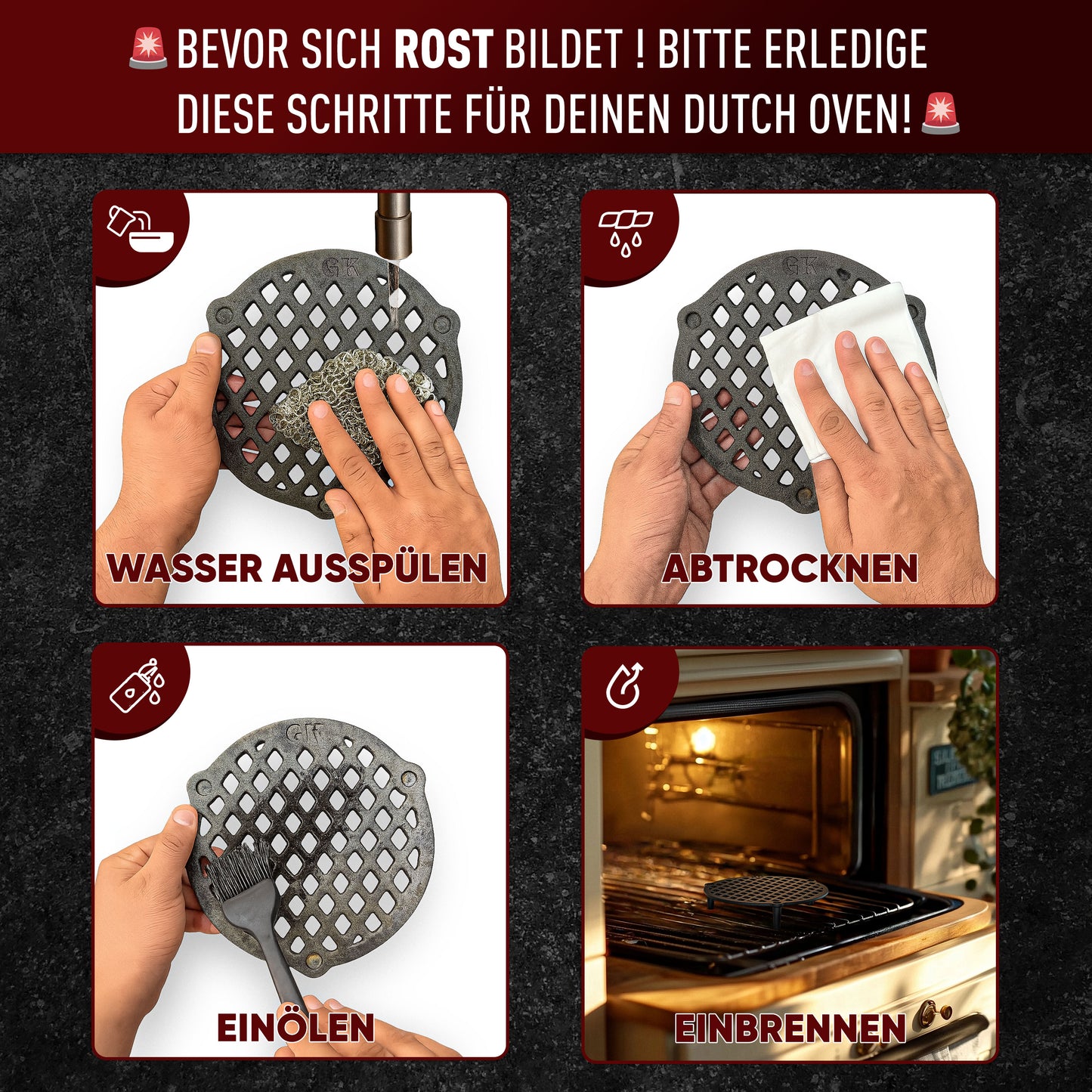 Gusseisen Stapelrost für Dutch Oven