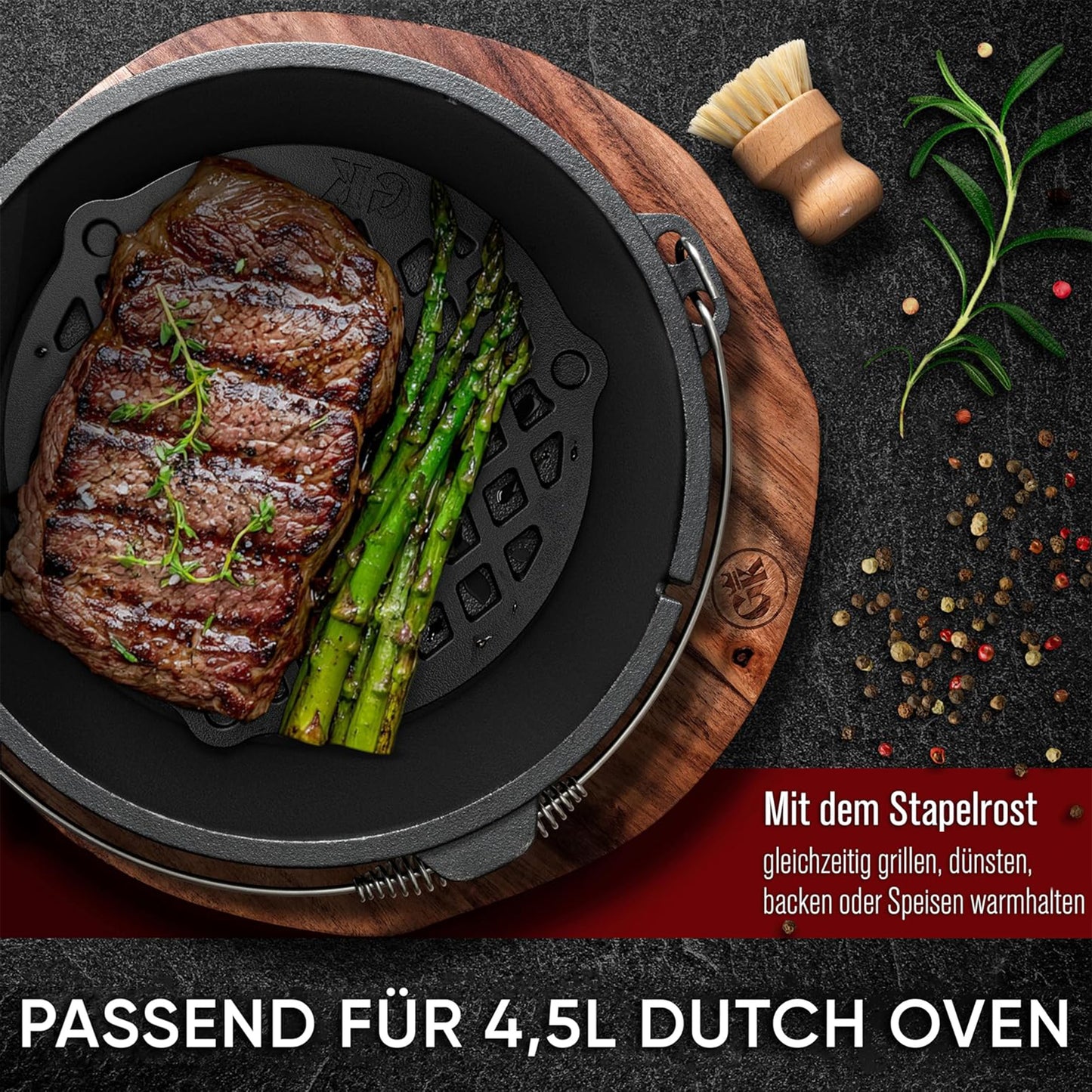 Gusseisen Stapelrost für Dutch Oven