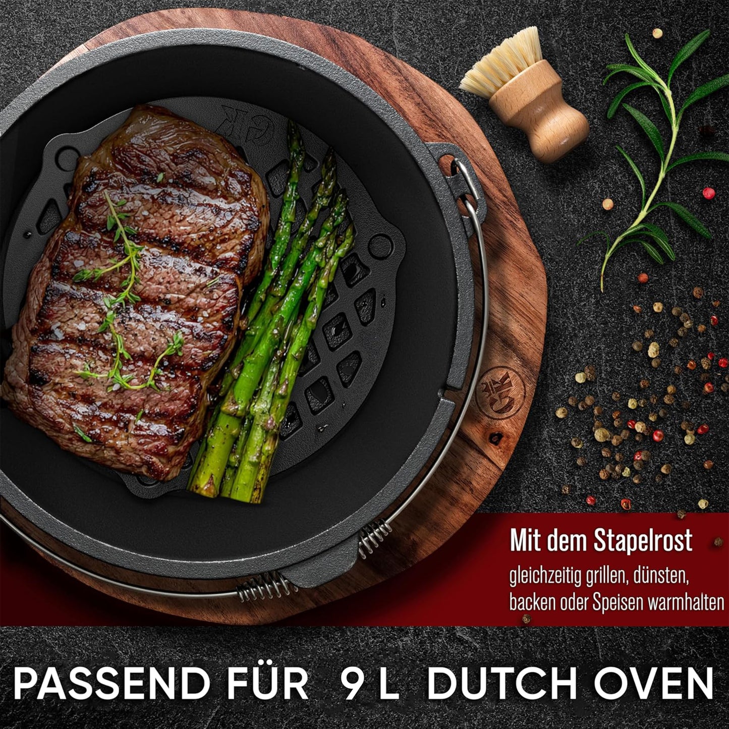 Gusseisen Stapelrost für Dutch Oven
