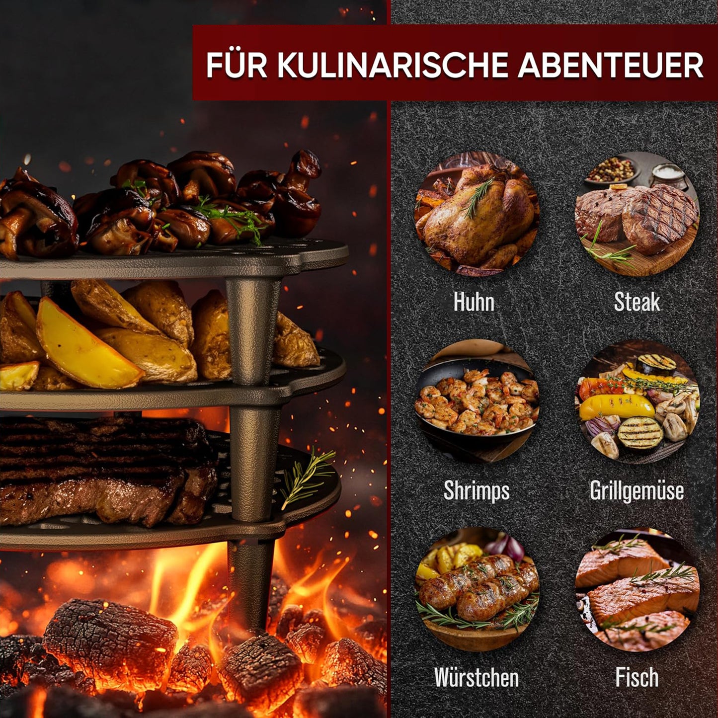 Gusseisen Stapelrost für Dutch Oven