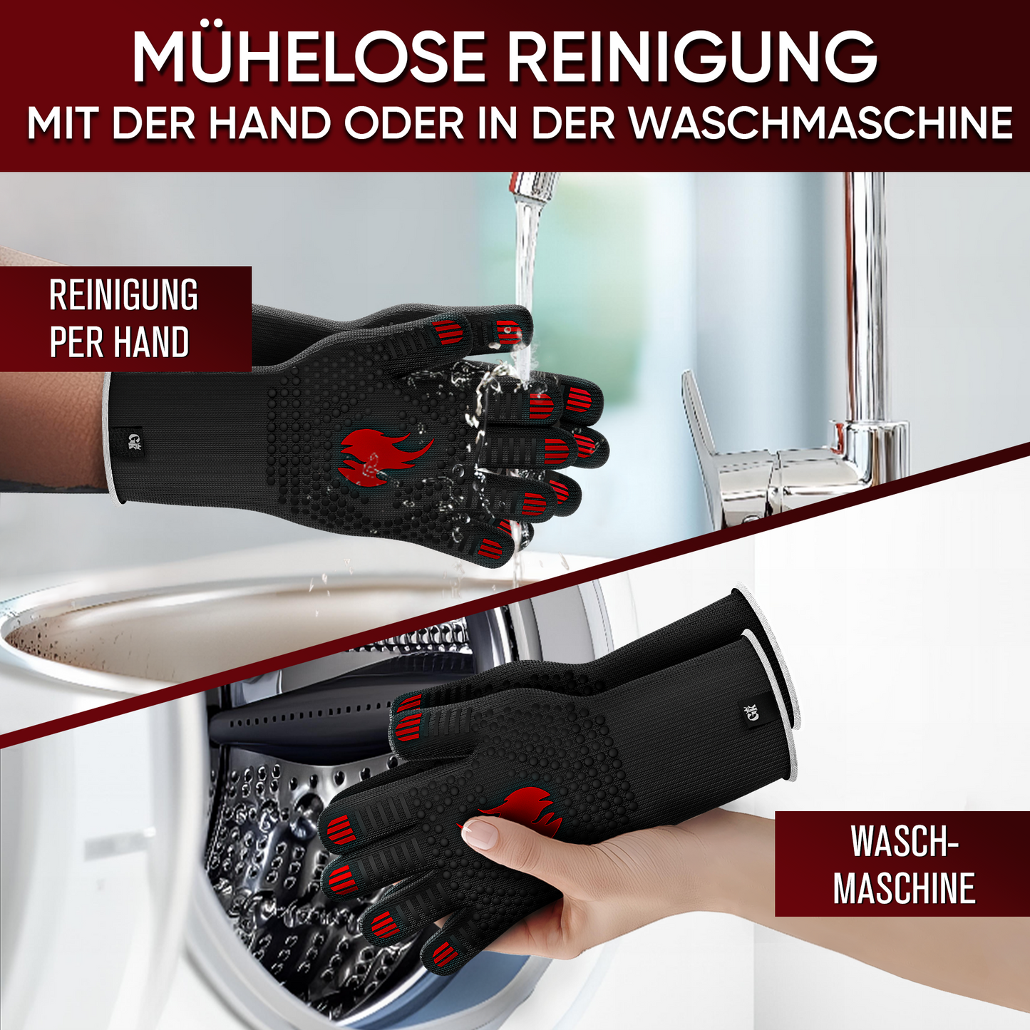 Grillhandschuhe hitzebeständig bis 800°C