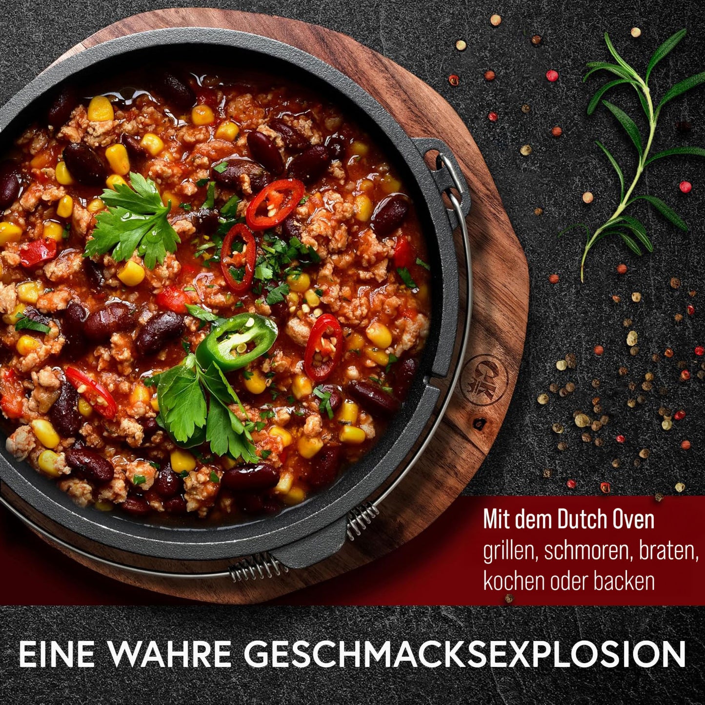 Gusseisen Topf-Set – Ideal zum Braten, Grillen & Schmoren