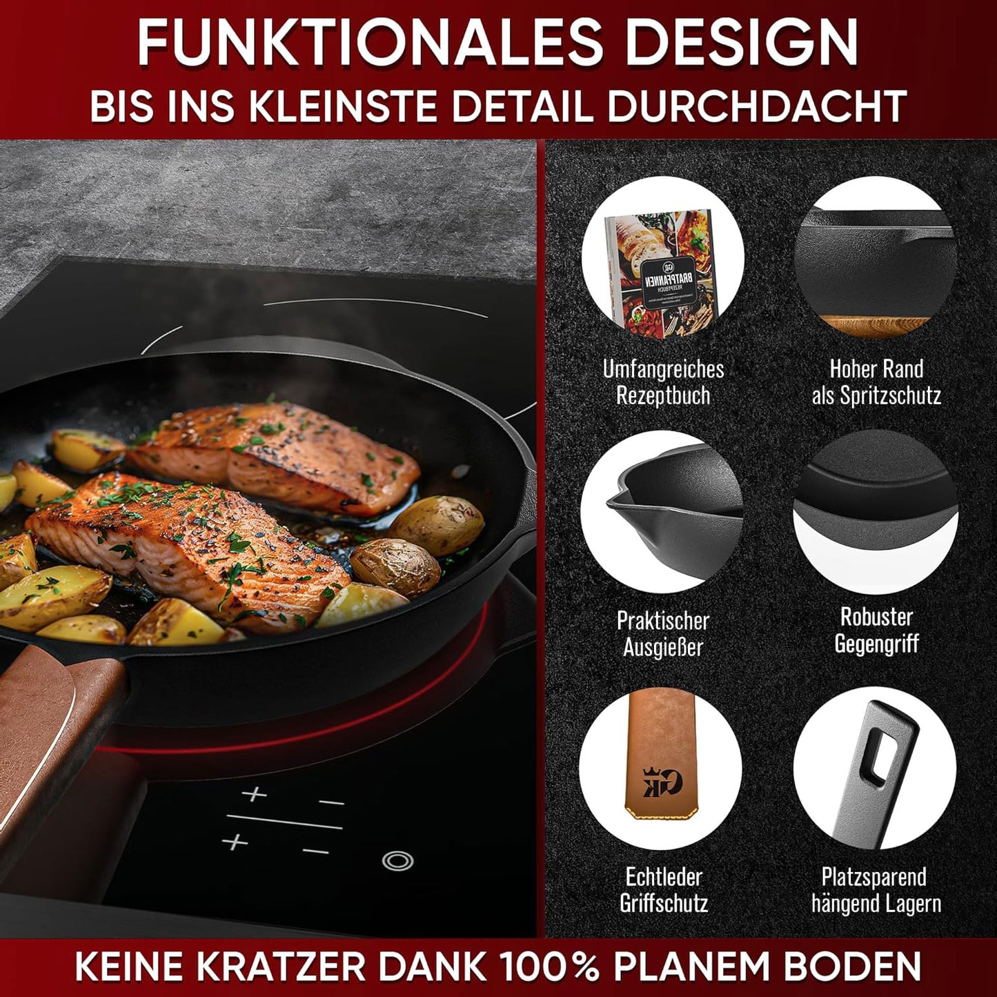 Gusseisen Topf-Set – Ideal zum Braten, Grillen & Schmoren