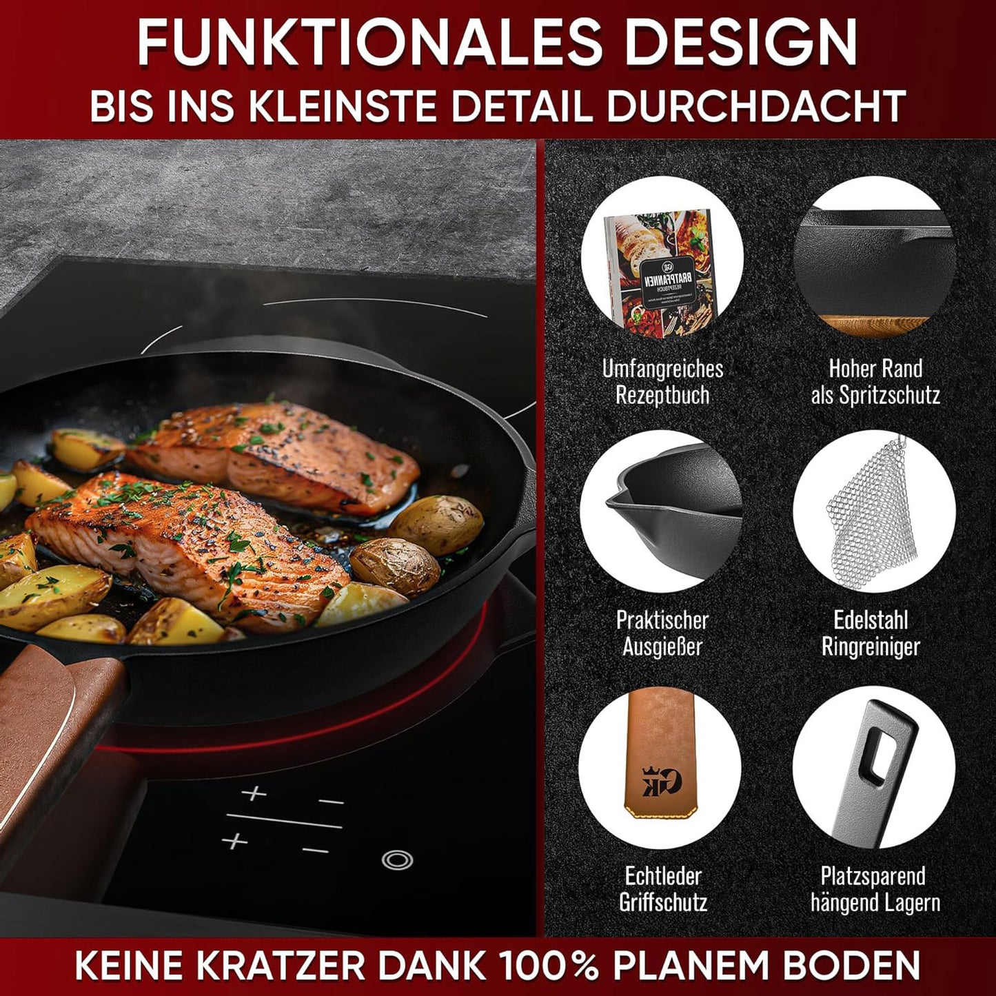 Gusseisen Topf-Set – Ideal zum Braten, Grillen & Schmoren