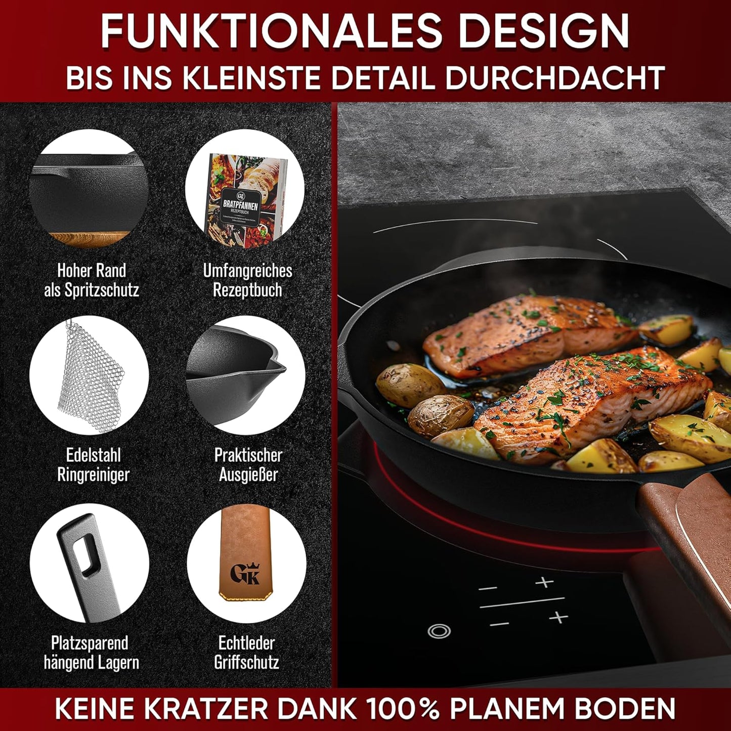 Gusseisen Topf-Set – Ideal zum Braten, Grillen & Schmoren