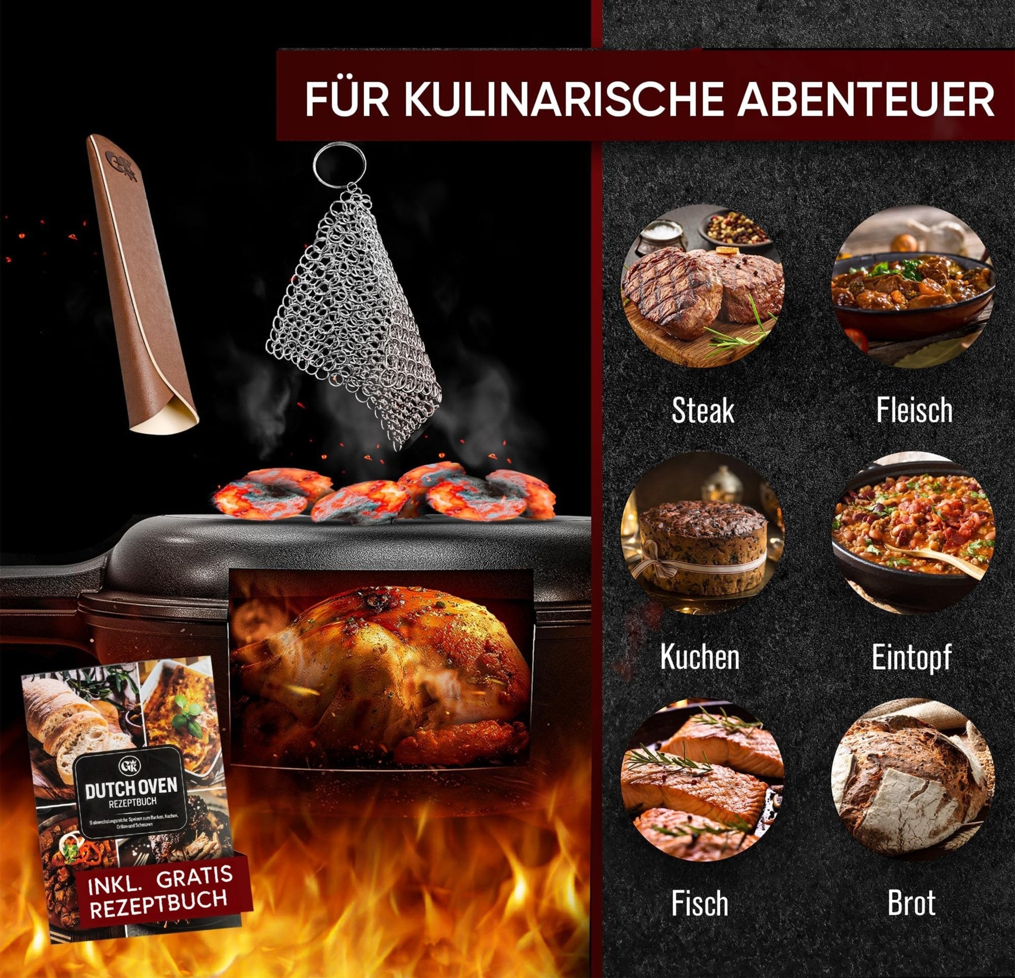 Dutch Oven 2in1Mit PflegepasteGusskönig