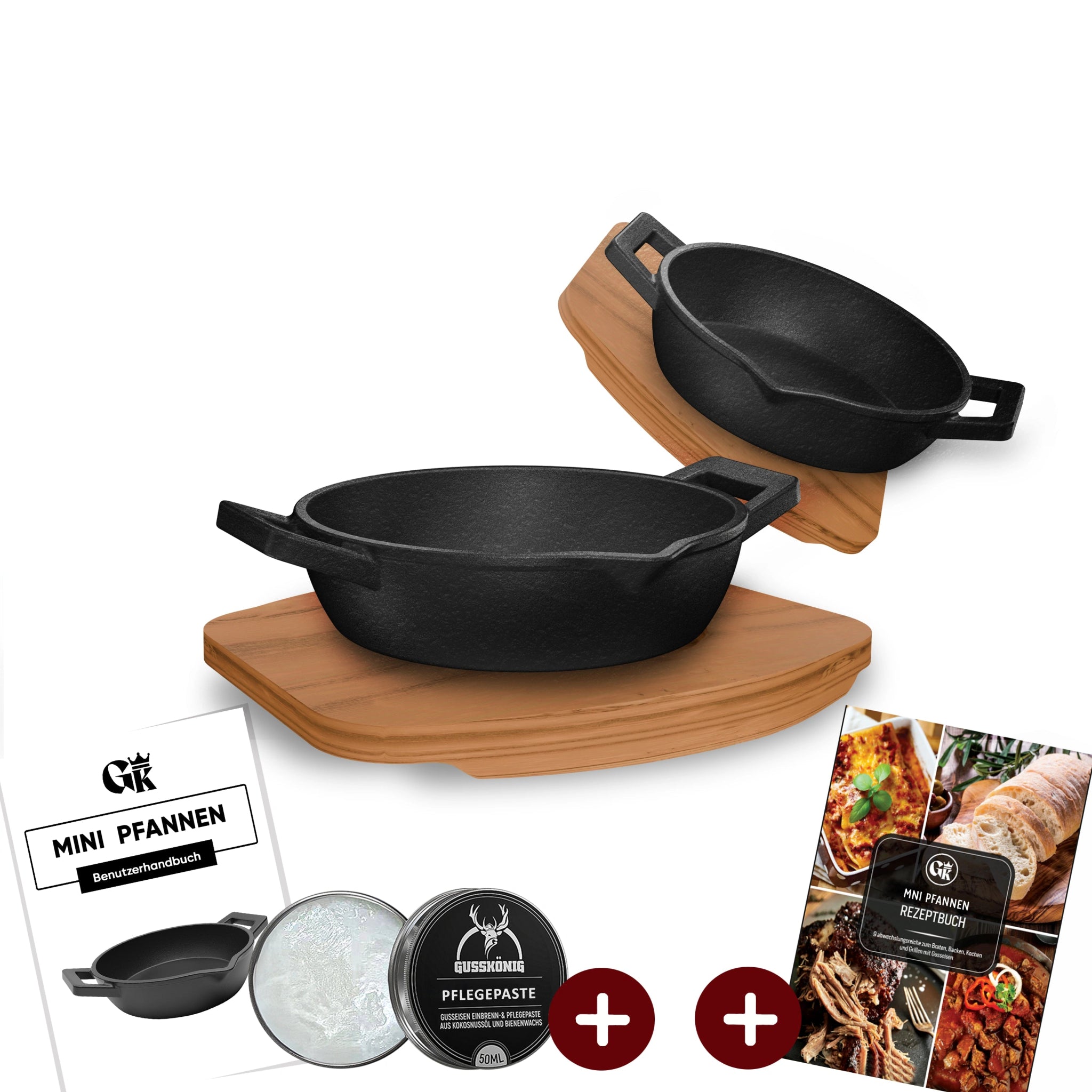 Gusseisen-Grillpfännchen – Kleine PfanneMit PflegepasteGusskönig