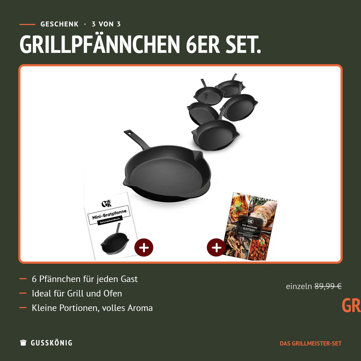 Geschenk im Set: Grillpfännchen 6er Set