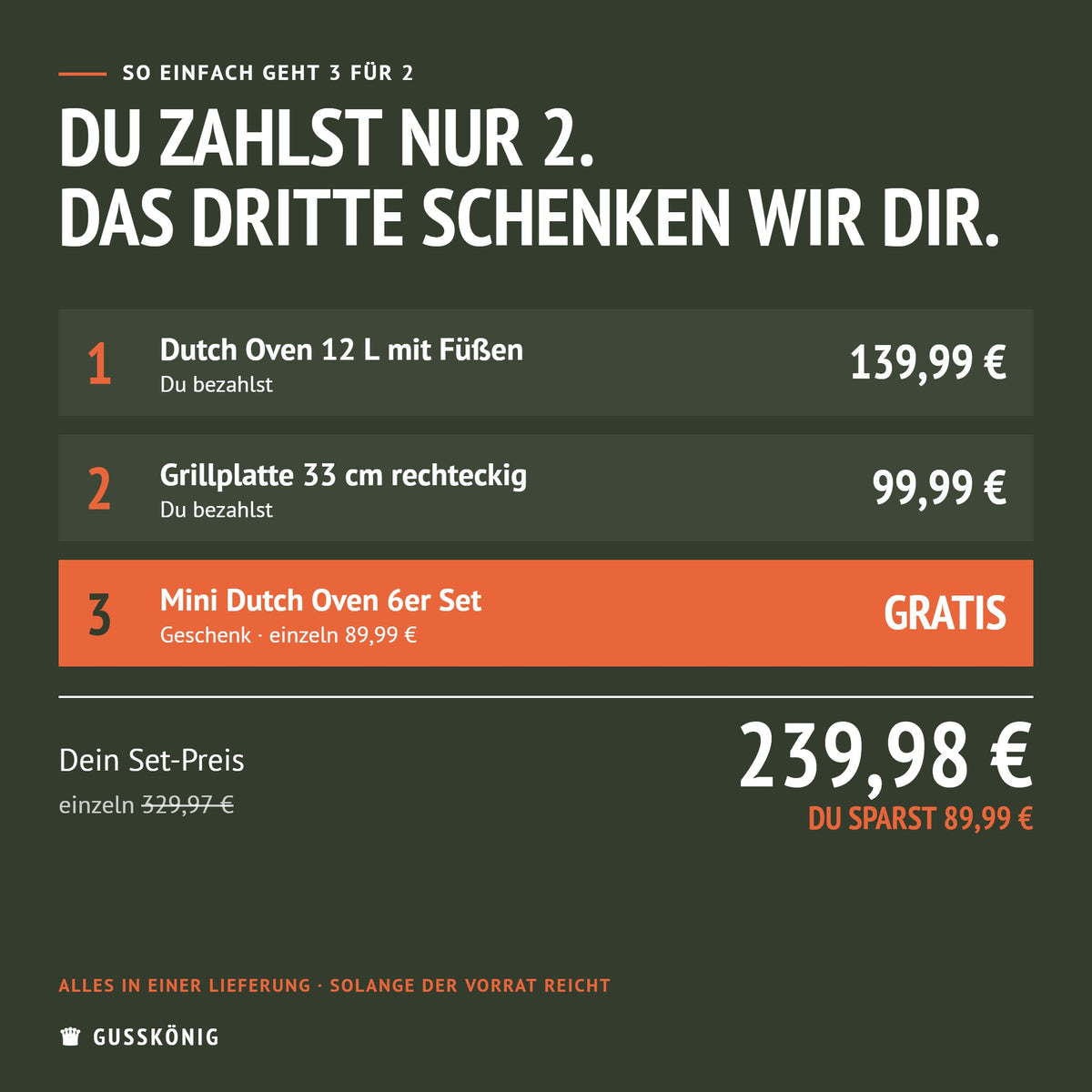 So einfach geht 3 für 2: Du zahlst nur 2 Produkte