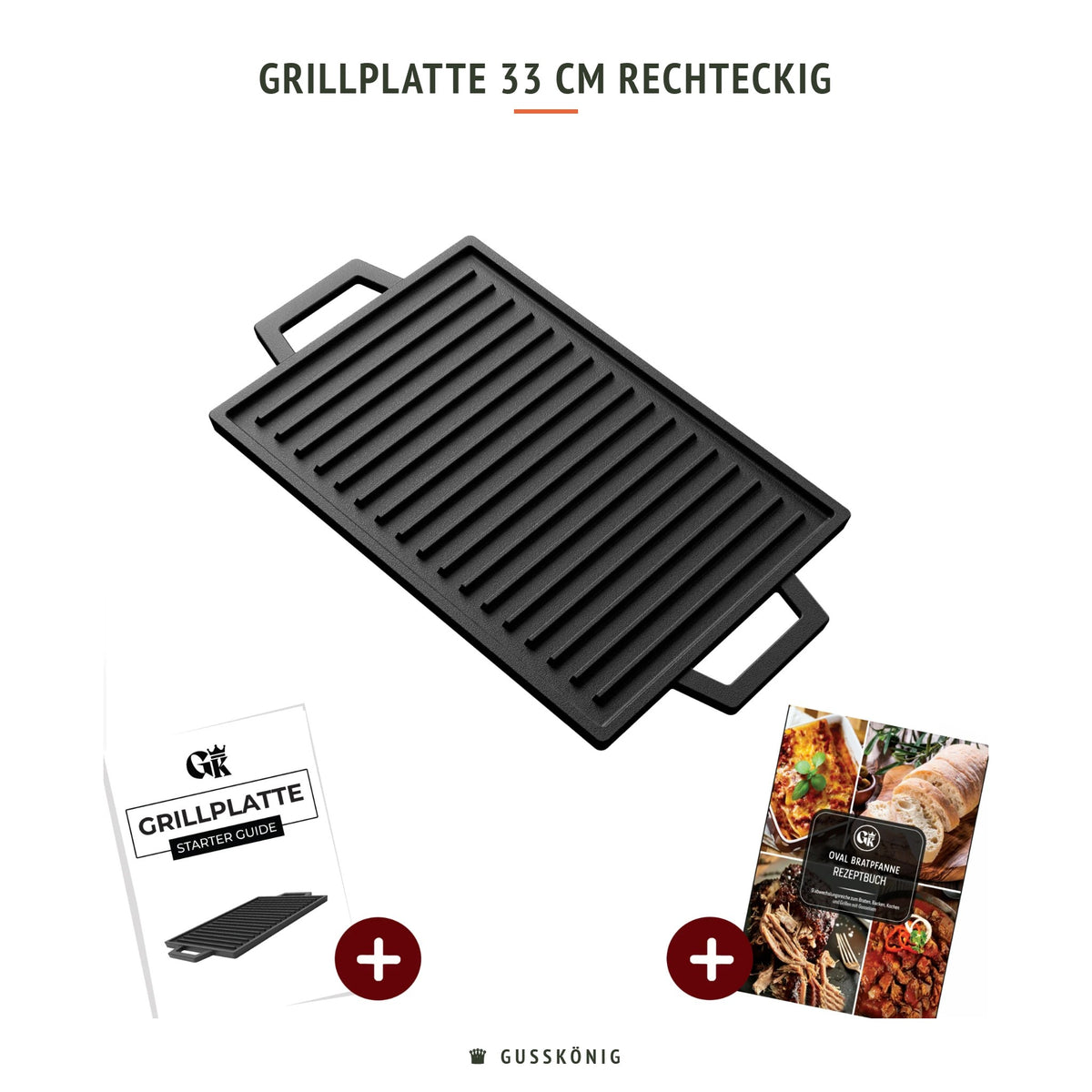 Gusskönig Grillplatte 33 cm rechteckig