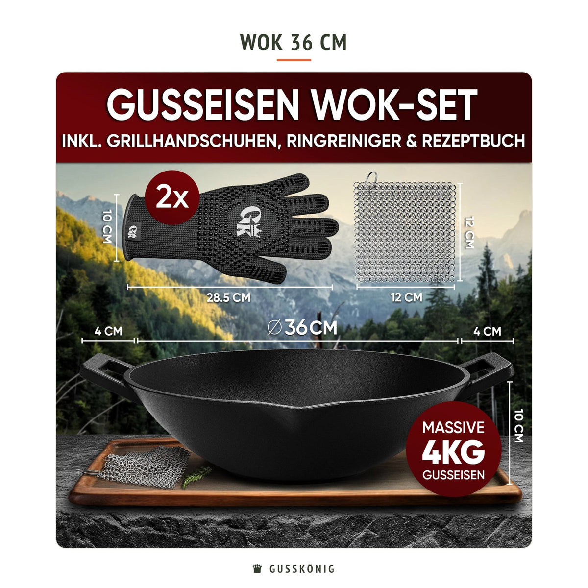 Gusskönig Wok 36 cm