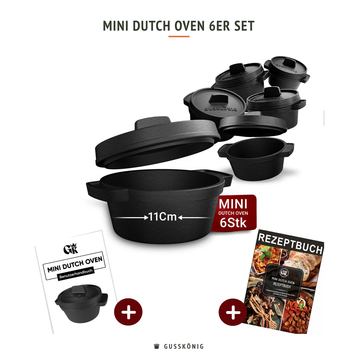 Gusskönig Mini Dutch Oven 6er Set