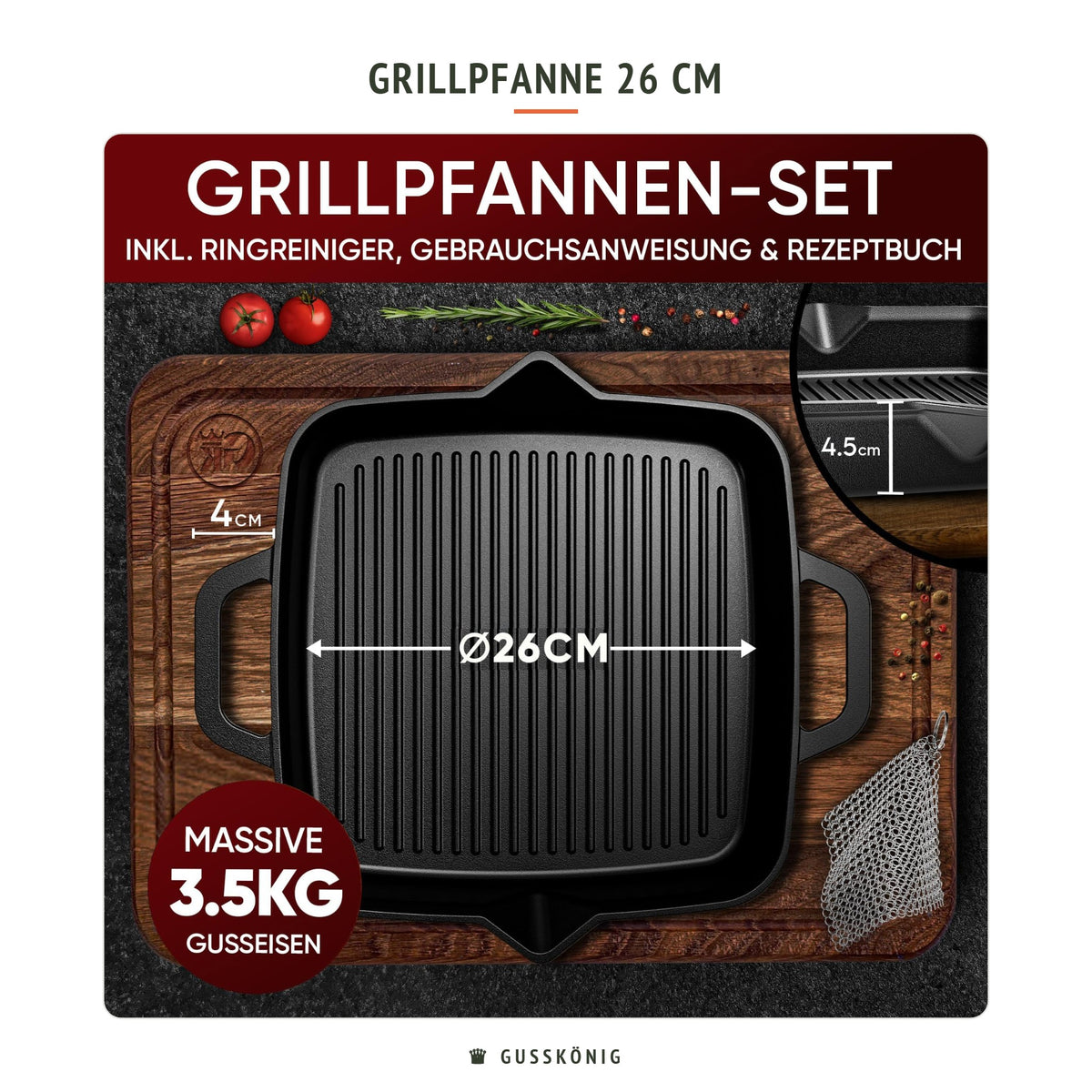 Gusskönig Grillpfanne 26 cm