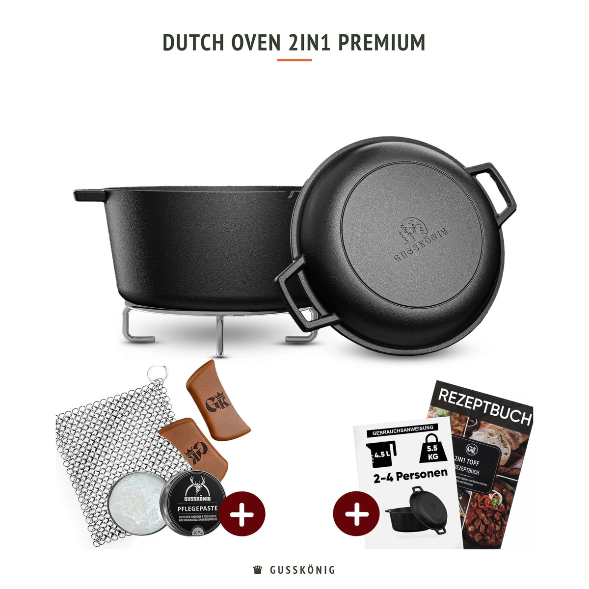 Gusskönig Dutch Oven 2in1 Premium