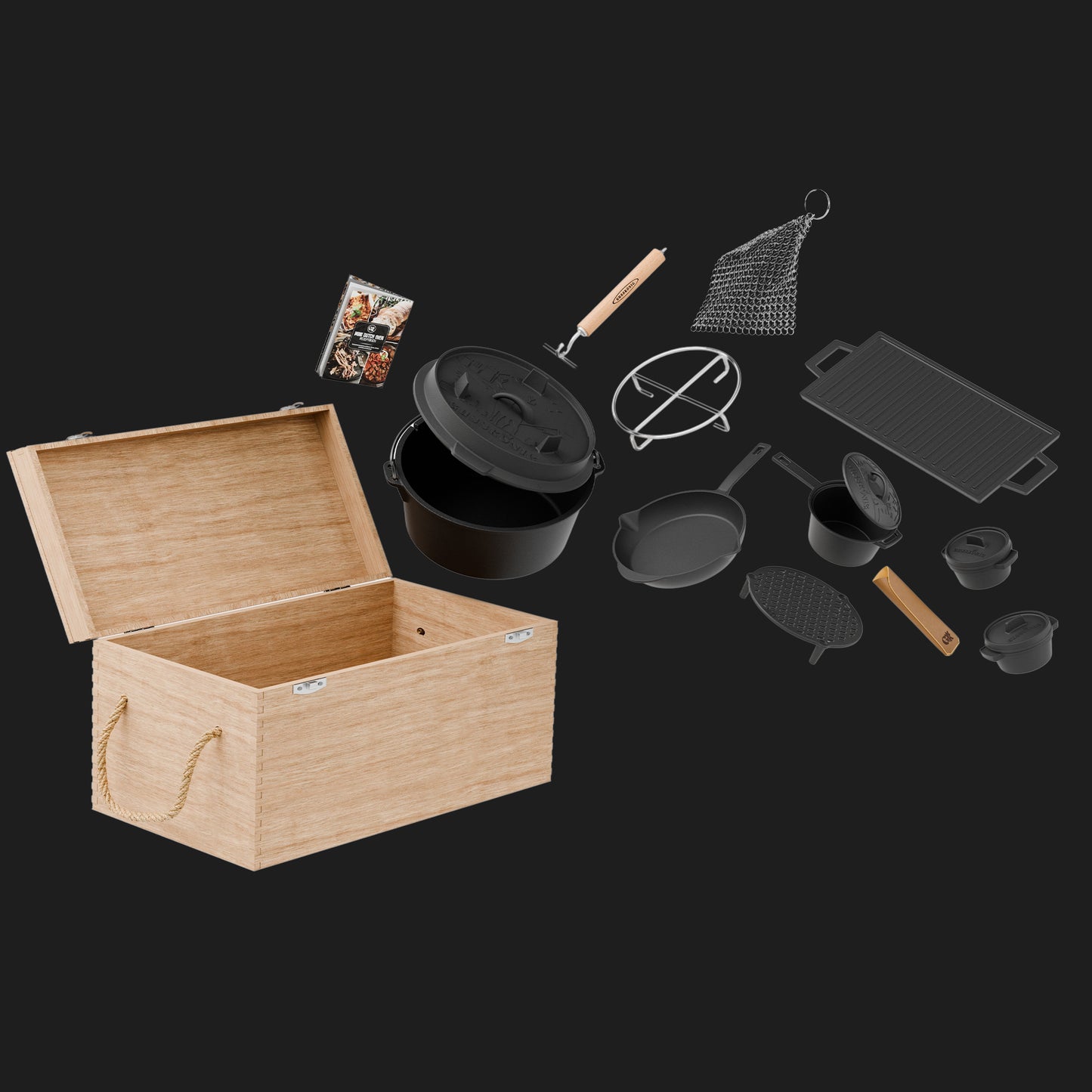 Gusseisen Topf-Set – Ideal zum Braten, Grillen & Schmoren