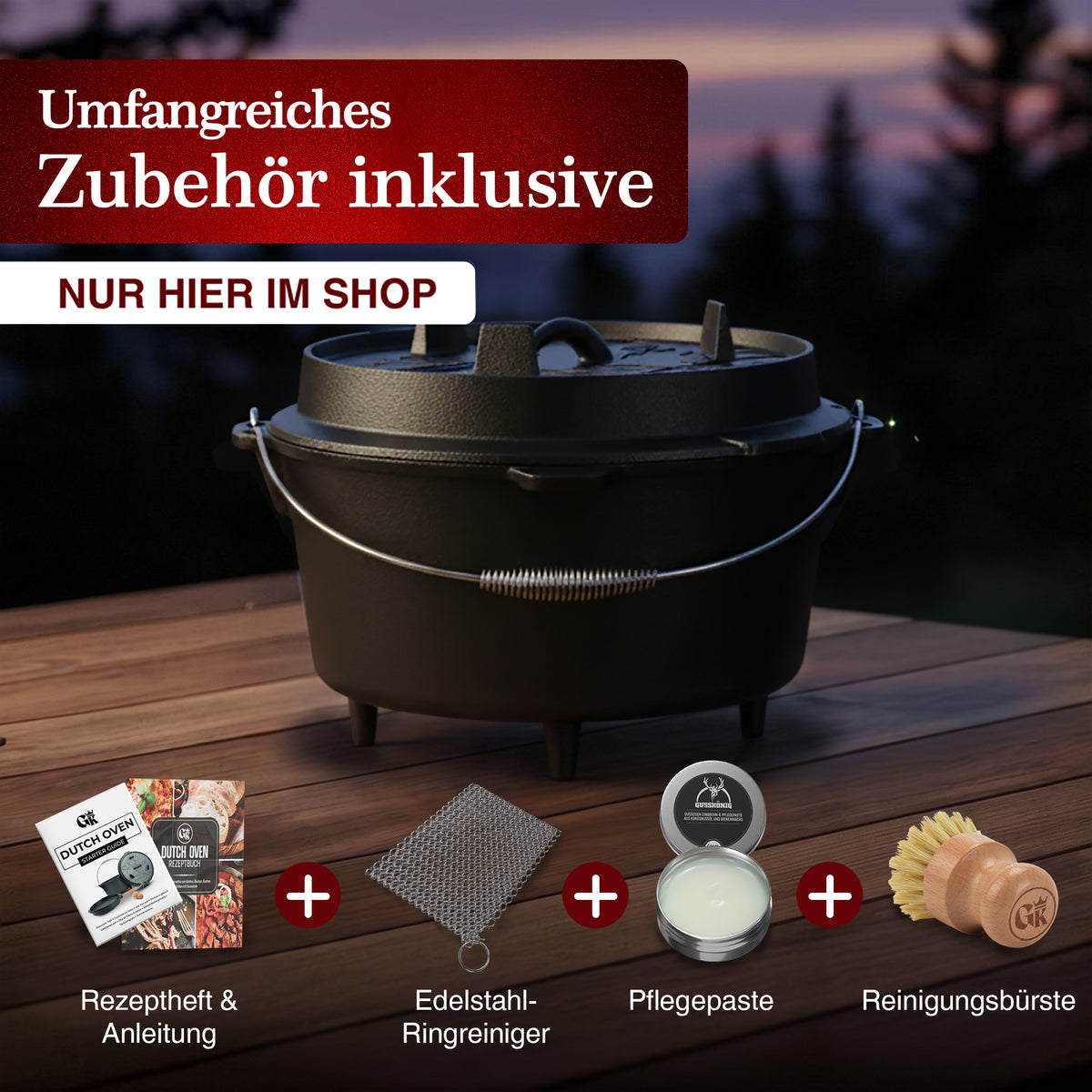 Dutch Oven Klassisch aus Gusseisen – Detailansicht | GussKönig