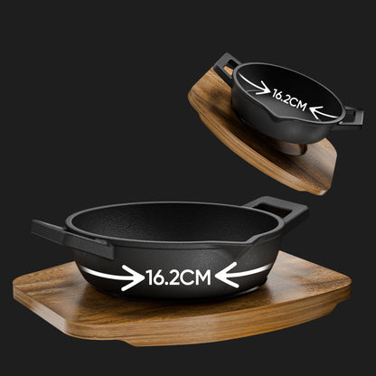 GUSSKÖNIG Gusseisen Grillpfännchen für Grill  - 2x kleine Pfanne
