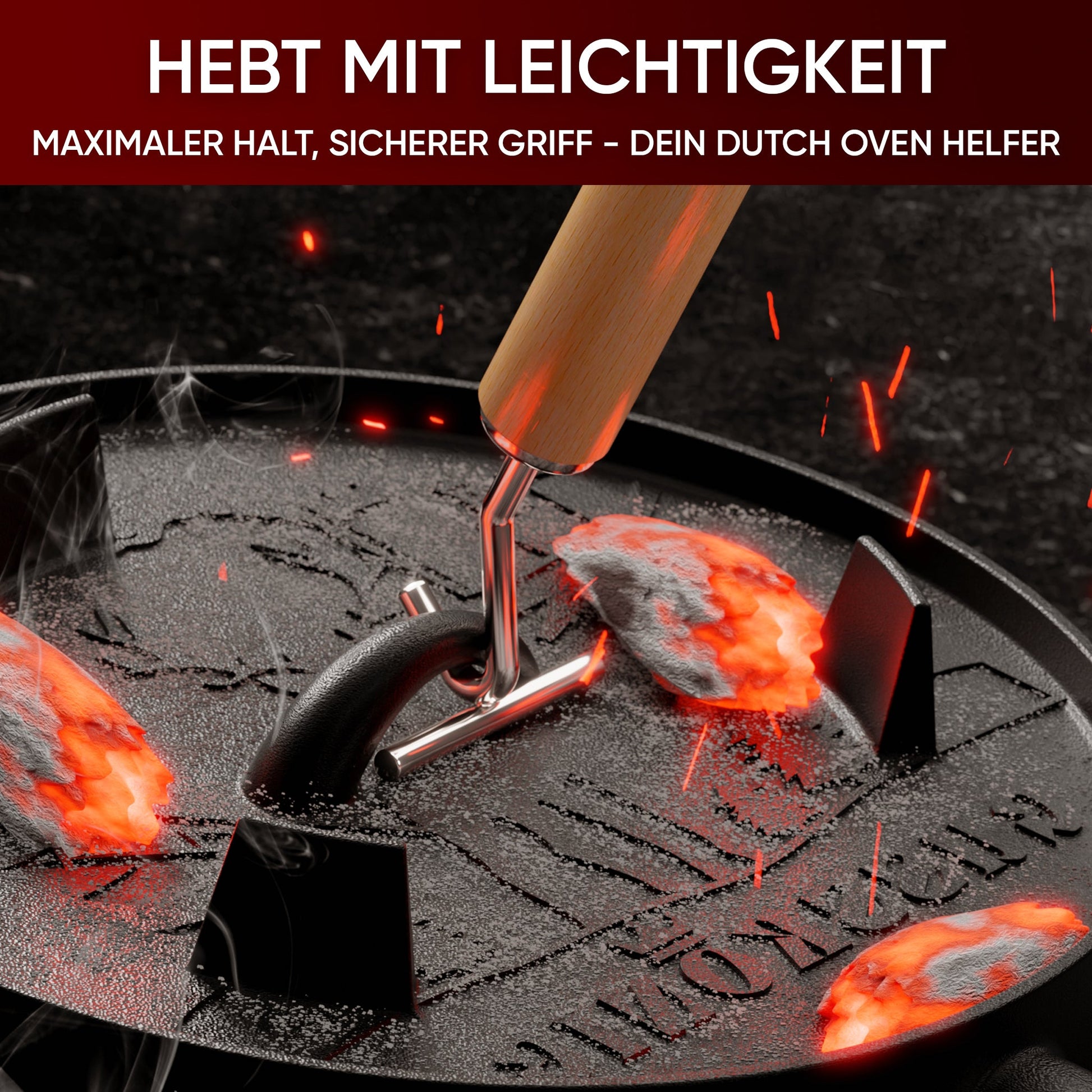 2in1 Deckelheber für Dutch Oven – sicher & praktisch9LGusskönig
