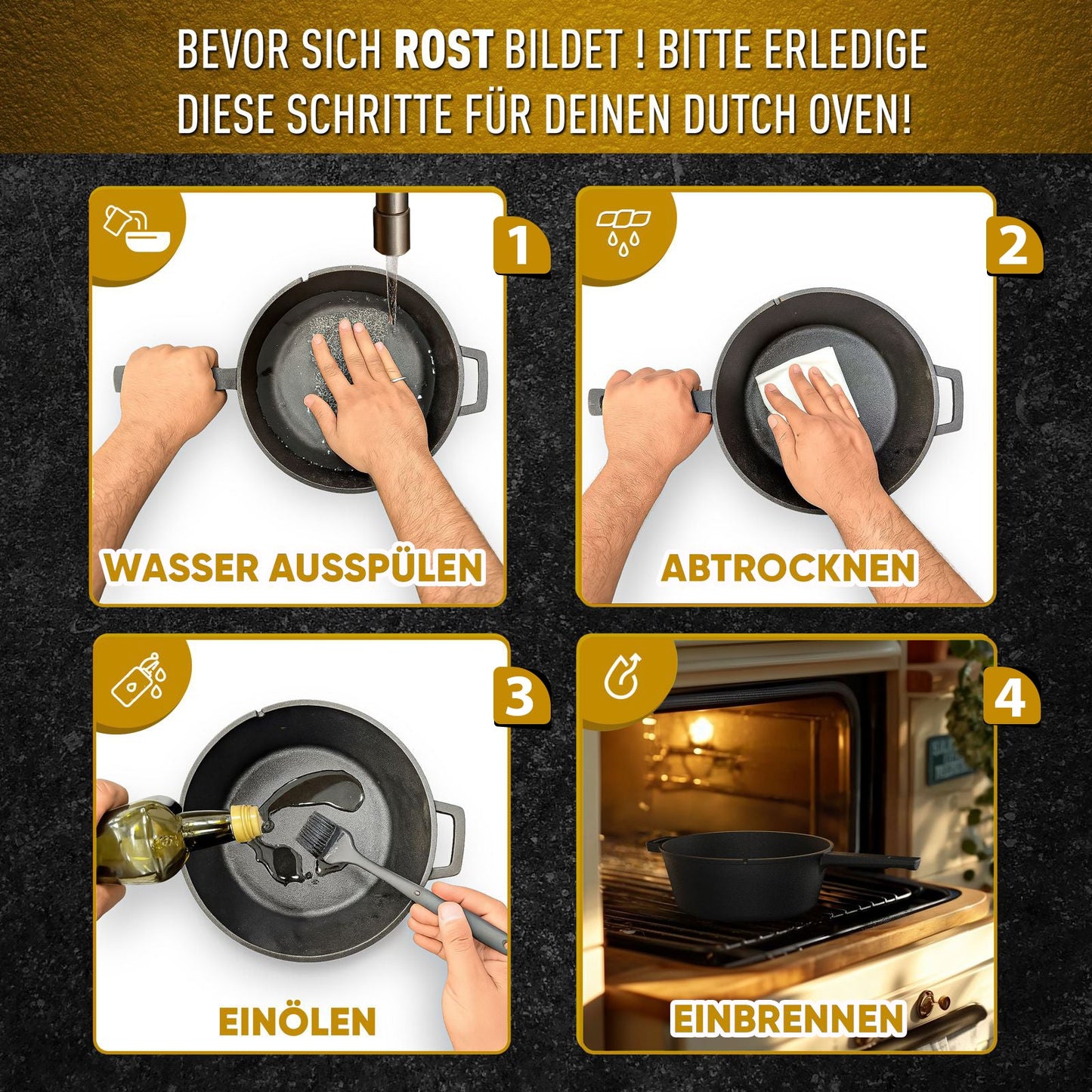 2in1 Gusseisen Brotbackform - inkl. Kochbuch & Zubehör