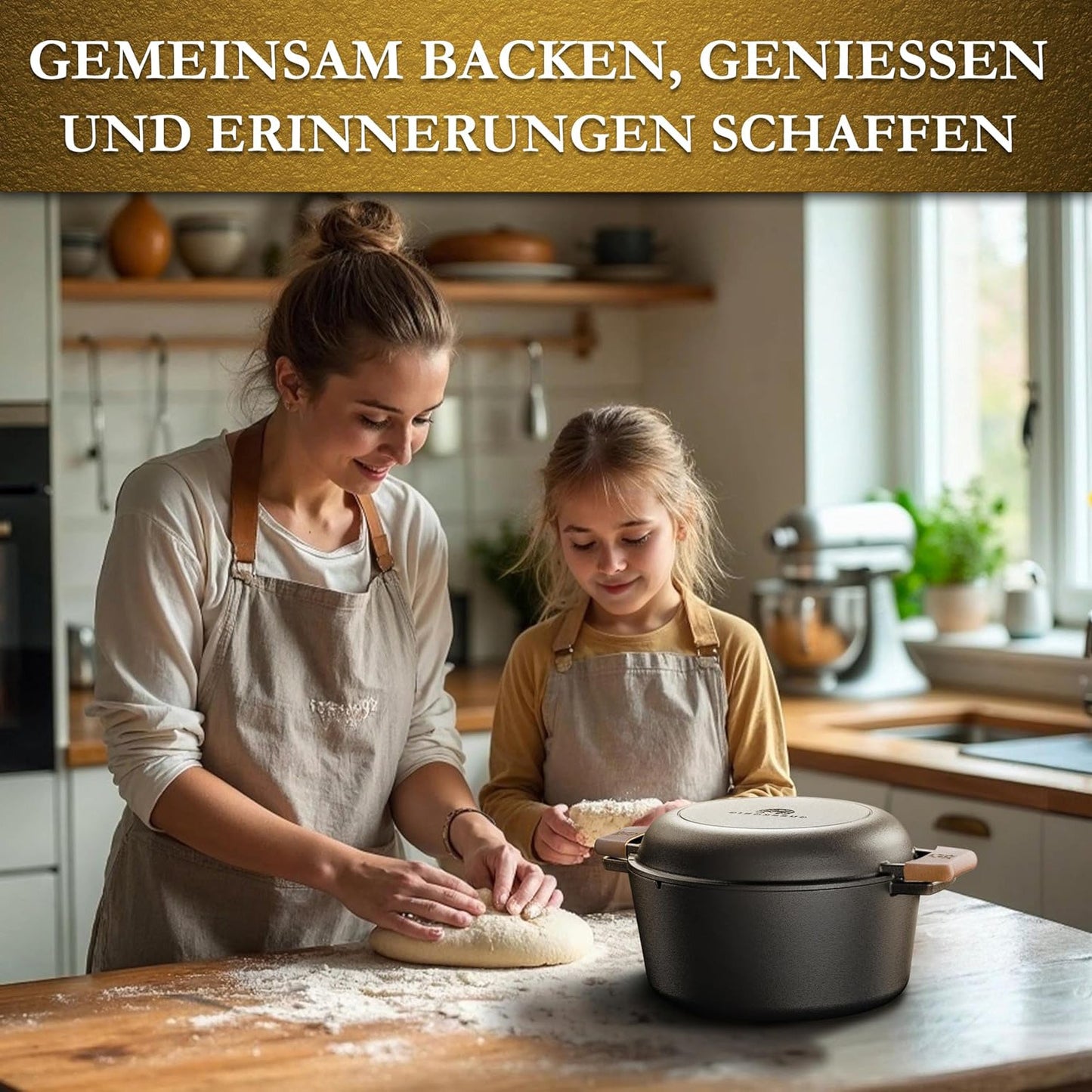 2in1 Gusseisen Brotbackform - inkl. Kochbuch & Zubehör2in1 TopfGusskönig