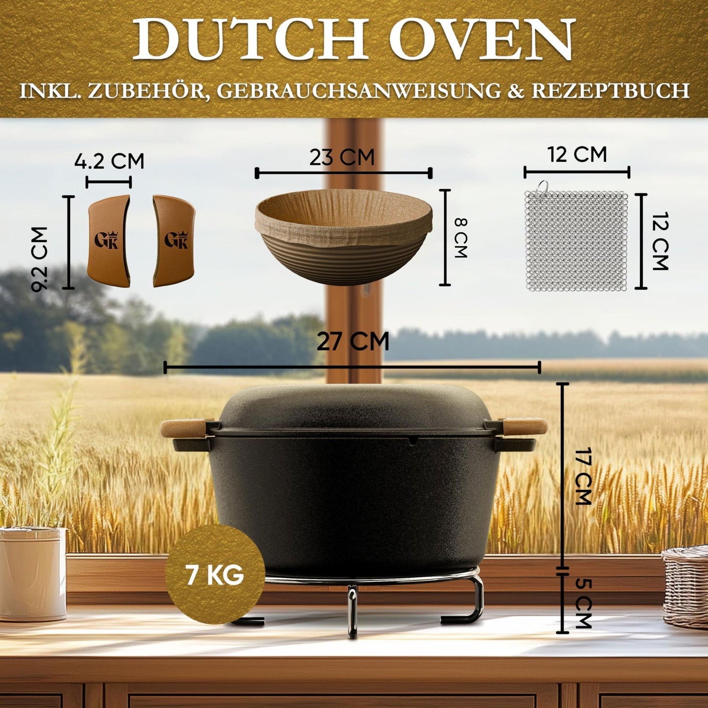 2in1 Gusseisen Brotbackform - inkl. Kochbuch & Zubehör2in1 TopfGusskönig