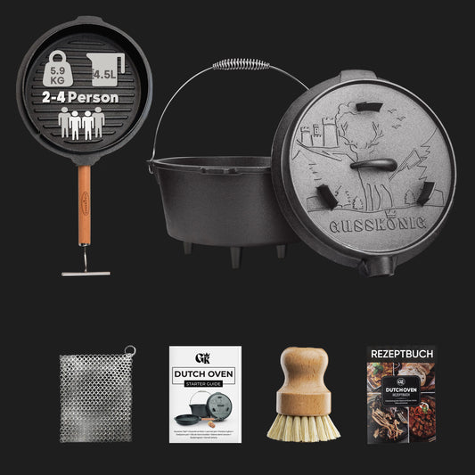 Premium Dutch Oven Eingebrannt – Schmortopf
