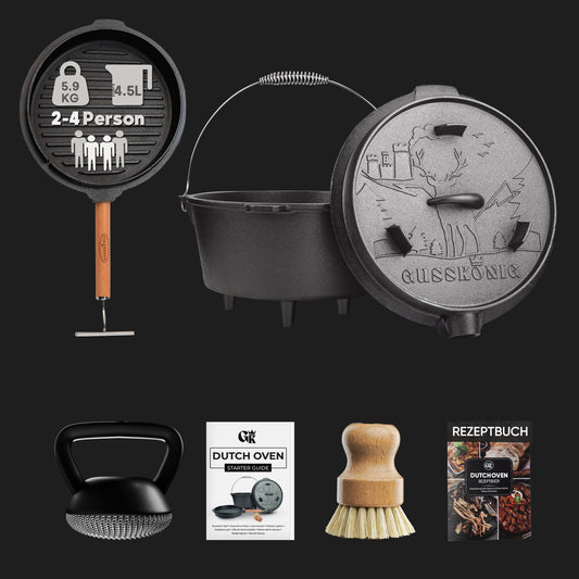 Premium Dutch Oven Eingebrannt – Schmortopf