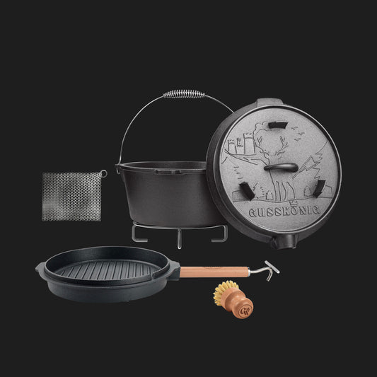Premium Dutch Oven Eingebrannt – Schmortopf