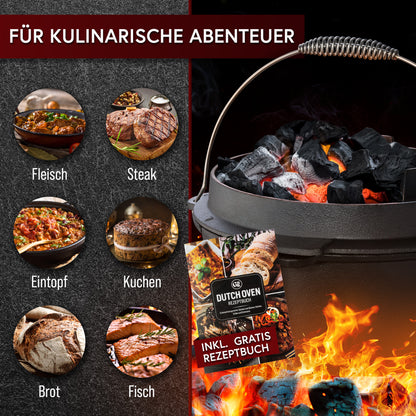 Dutch Oven mit 2in1Deckelheber und Untersetzer