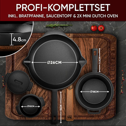 GUSSKÖNIG Topf-Set GUSSKÖNIG Dutch oven Set 8,10,13 -tlg : Braten, Grillen & Schmoren