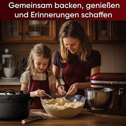 Gusskönig Gusseisen Brotbackform mit Deckel 26 cm - Brotbacktopf inkl. Rezeptbuch [4.5L, 9L, 12L]