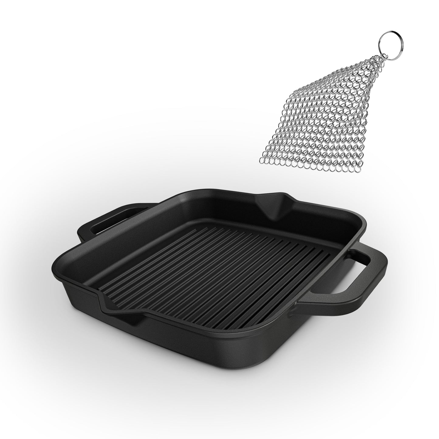 Grillpfanne mit Edelstahl Ringreiniger [26cm,30cm]