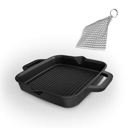 Grillpfanne mit Edelstahl Ringreiniger [26cm,30cm]