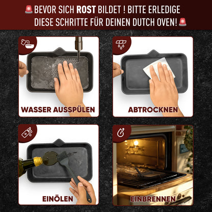 Gusseisen-Fajita-Pfanne mit Servierbrett – Grillpfanne mit abnehmbarem Griff