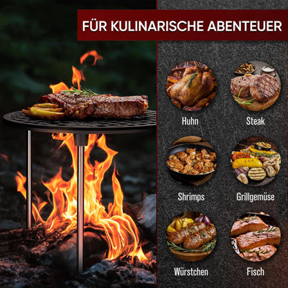 Gusseisen Grillrost mit Beinen (Ø30 cm)
