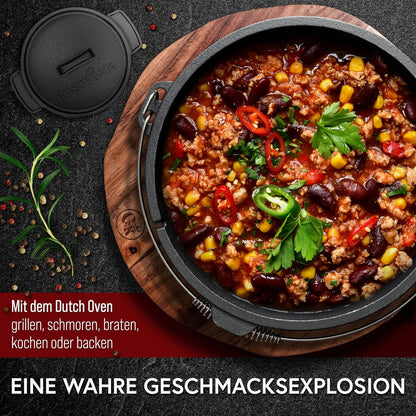 Gusseisen Topf-Set – Ideal zum Braten, Grillen & Schmoren