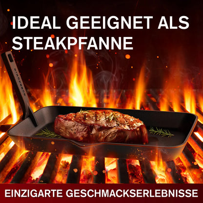 Gusseisen-Fajita-Pfanne mit Servierbrett & Griff