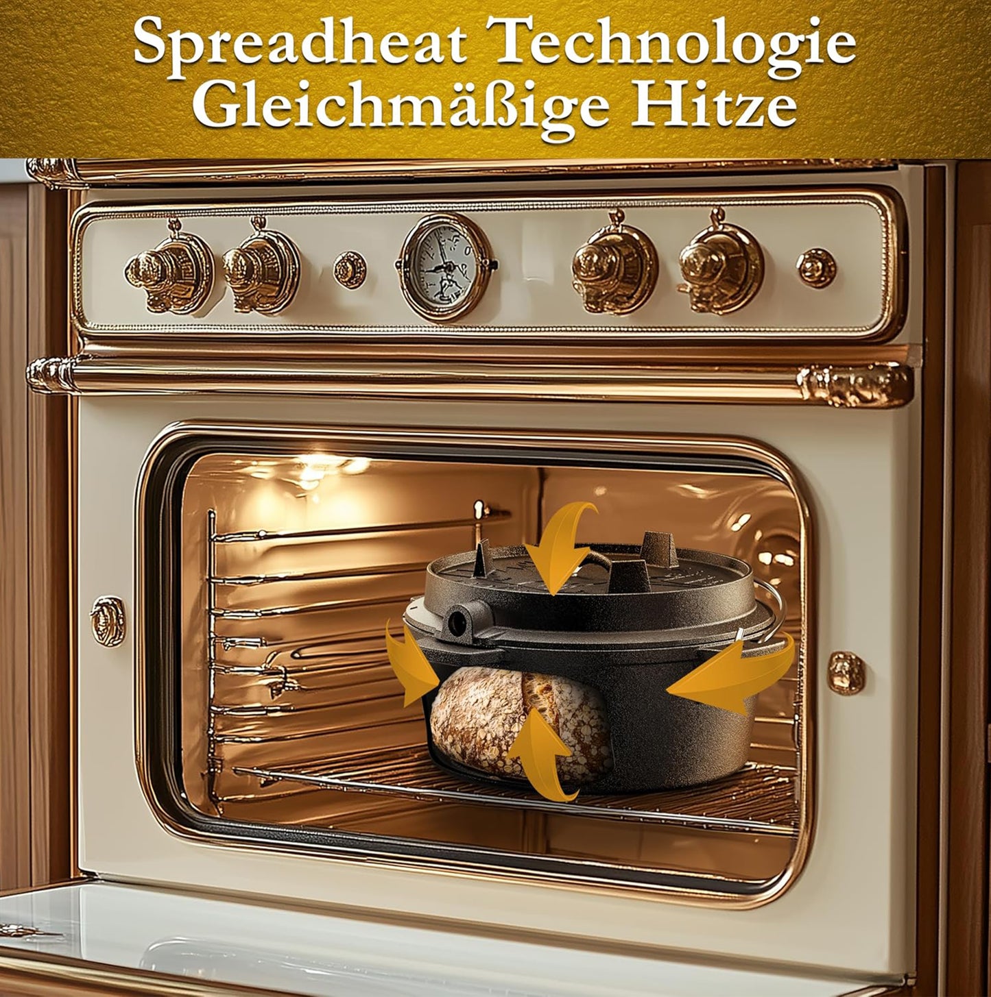 Gusseisen Brotbackform mit Deckel – inkl. Zubehör