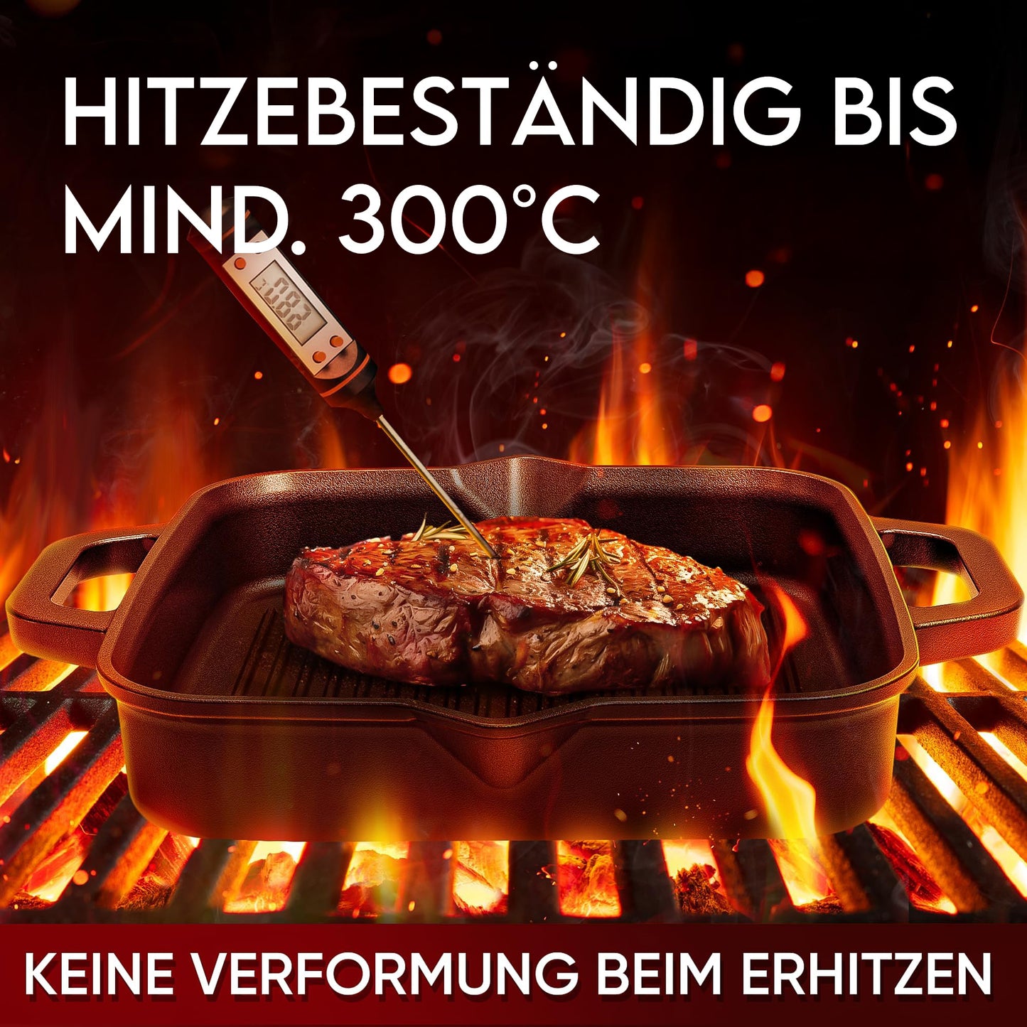 Grillpfanne mit Edelstahl Ringreiniger [26cm,30cm]