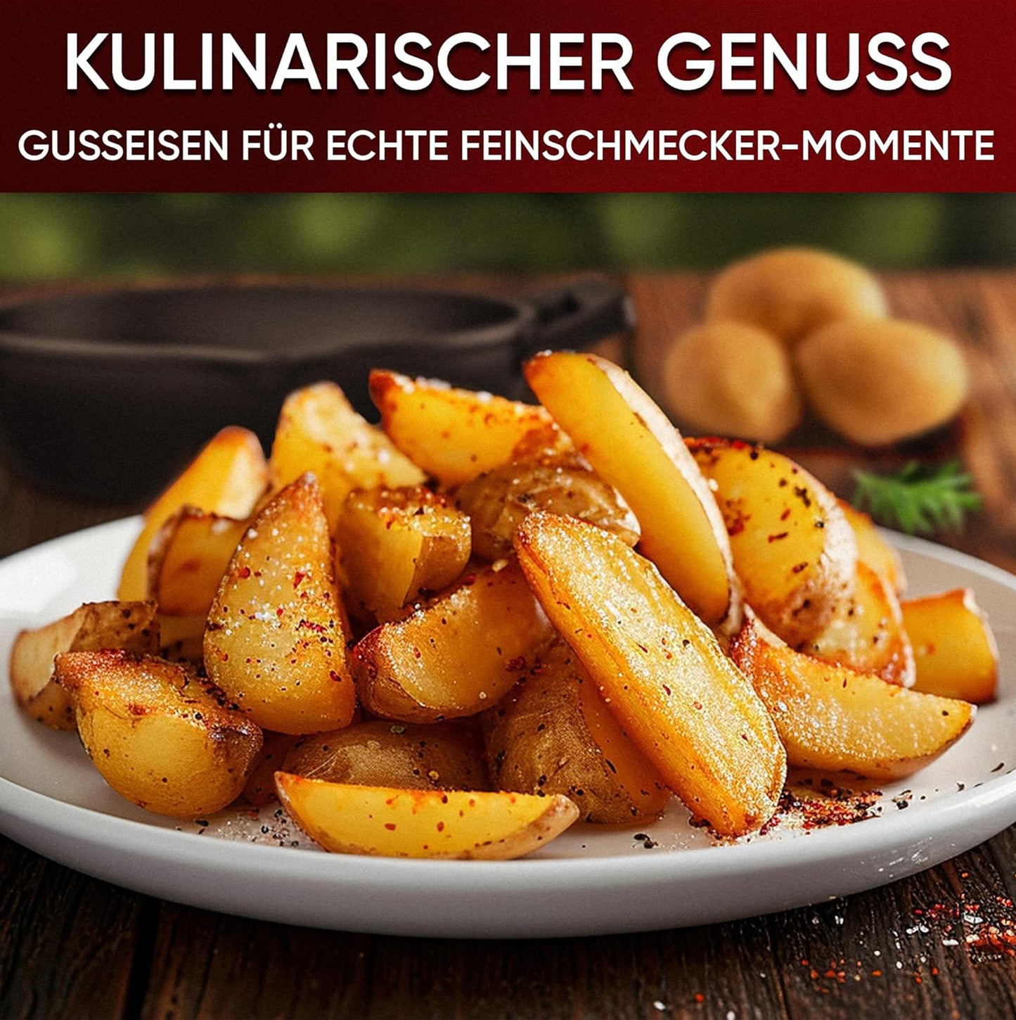 GUSSKÖNIG Gusseisen Grillpfännchen für Grill  - 2x kleine Pfanne
