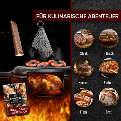 Doppelpfanne mit praktischen Ledergriff 4.5 L