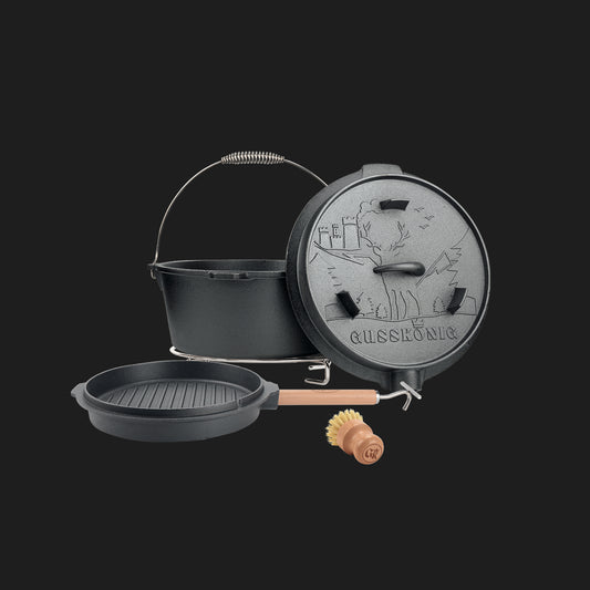 Dutch Oven mit 2in1Deckelheber und Untersetzer [5L, 7L, 9L, 12L]