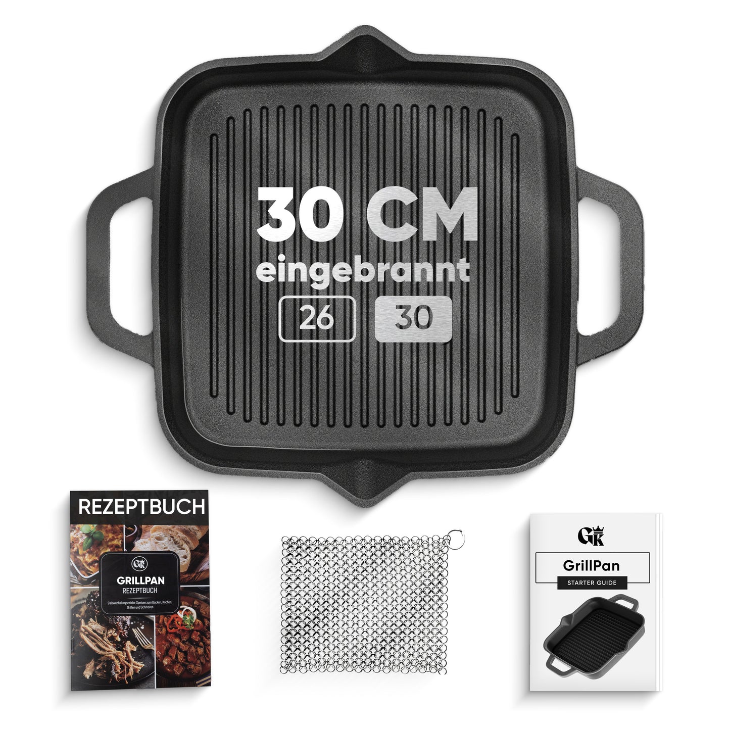 Gusseisenpfanne – robuste Grillpfanne inkl. Zubehör