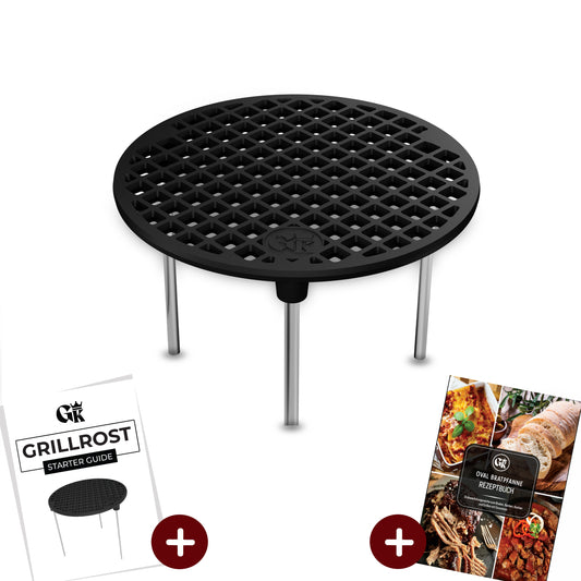 Gusseisen Grillrost Ø30 cm mit Beinen – Dreibein