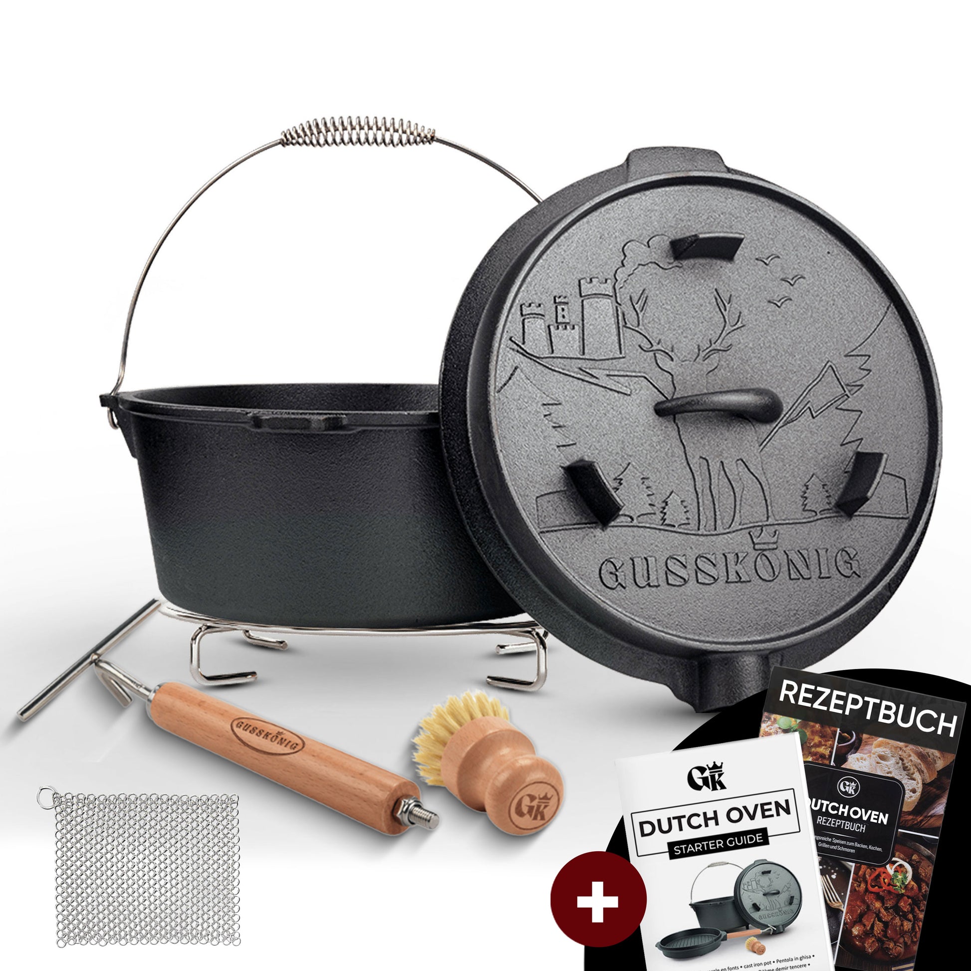 GUSSKÖNIG Dutch OvenOhne Füßen+RingreinigerGusskönig